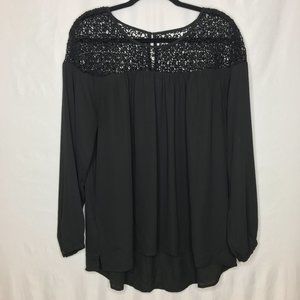 Loft lace top keyhole back blouse top AF12